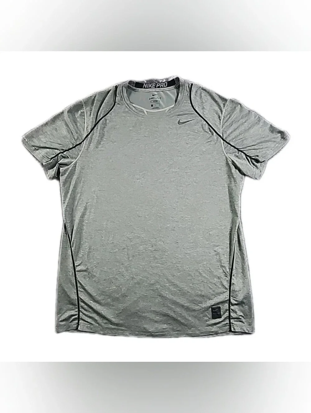 NIKE PRO Gray Athletic Fitted Short Sleeve Dri-Fit Shirt Men's XL